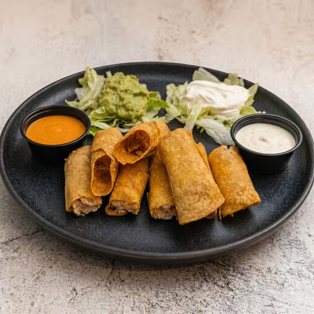 Chicken or Beef Taquitos Rancheros.