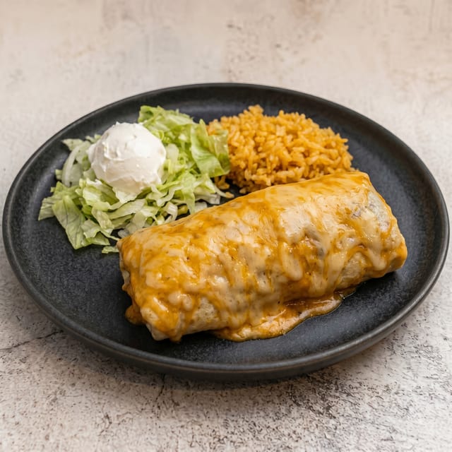 Shredded or Ground Beef Burrito.